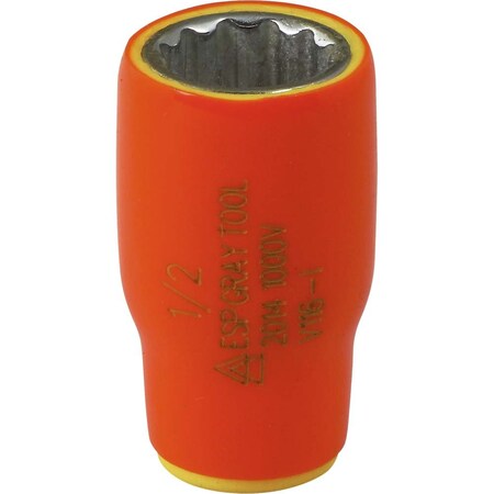 Gray Tools 1/2" X 1/4" Drive 12 Point, Standard Length, 1000V Insulated V116-I